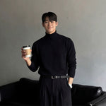 Ribbed Knit Turtleneck Sweater Slim Fit 4
