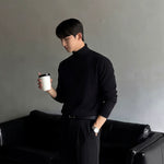 Ribbed Knit Turtleneck Sweater Slim Fit 5