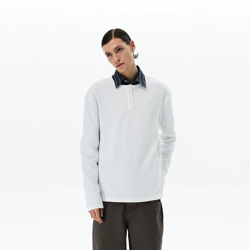 6017463972113,6017463972114,6017463972115,6017463972116, Ribbed Long-Sleeve Henley Hoodie Shirt