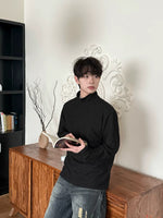 Ribbed Mock Neck Terry Pullover Top 4