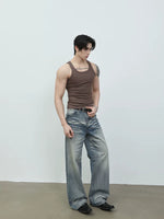 Ribbed Slim Fit Wide Shoulder Sports Vest 3