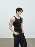 Ribbed Slim Fit Wide Shoulder Sports Vest 4