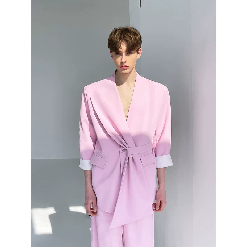 ,1627207:28323,5904467835038,1627207:28323,5904467835039,1627207:28323,5904467835037,5904467835038,5904467835039,5904467835037, Ribbon Wrap Blazer and Wide Leg Pants