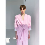 ,1627207:28323,5904467835038,1627207:28323,5904467835039,1627207:28323,5904467835037,5904467835038,5904467835039,5904467835037, Ribbon Wrap Blazer and Wide Leg Pants