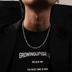 Round Beaded Layering Chain Necklace 3