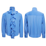 6024073828111,6024073828112,6024073828113,6024073828114,6025821613139, Ruffled Ice Silk Vintage Dress Shirt