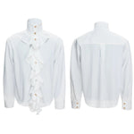 6190184931159,6190184931160,6190184931161,6190184931162,6025821613140, Ruffled Ice Silk Vintage Dress Shirt