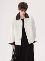 Rugged Cotton Jacket with Contrast Collar 4