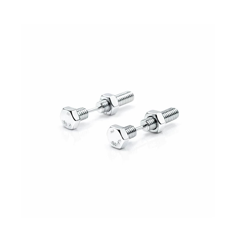 ,6019861168927, Screw Bolt Design Metal Stud Earrings
