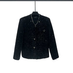 24228:42176505713,6176076578128,24228:42176505713,6176076578129,24228:42176505713,6176076578130,6176076578128,6176076578129,6176076578130, Sequined Tweed Collarless Short Jacket