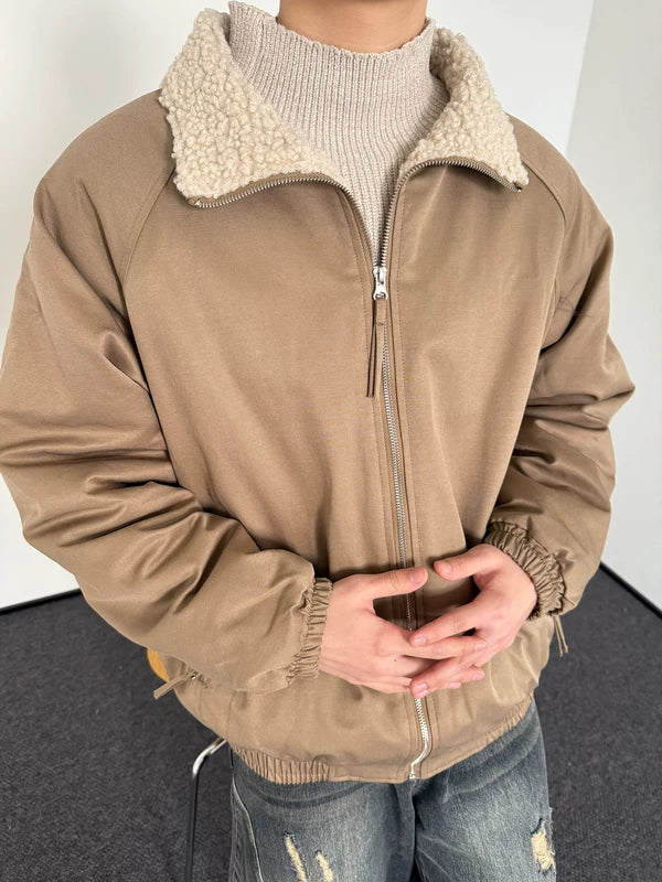 6018163300787,6018163300788,6018163300789,6018163300790, Shearling Lined Stand Collar Winter Coat