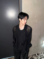 6204148022388,6204148022389,6204148022390, Sheer Long Sleeve Button Up Shirt