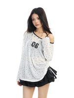 Sheer Polka Dot Long Sleeve Top 5