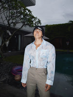 Sheer Tie-Waist Long Sleeve Vacation Shirt 3