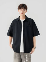 Short-Sleeve Button-Up Casual Shirt 1