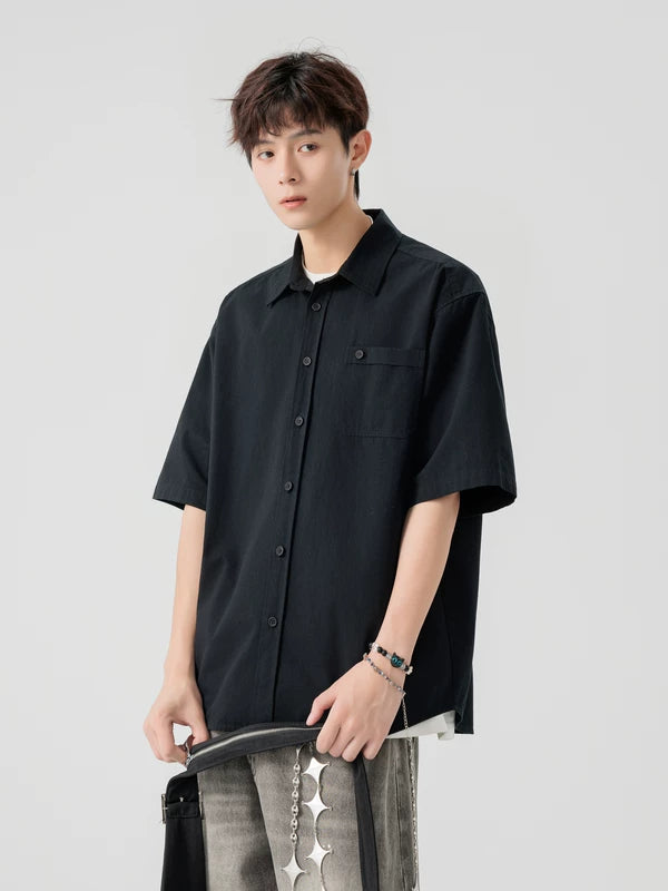 Short-Sleeve Button-Up Casual Shirt 4