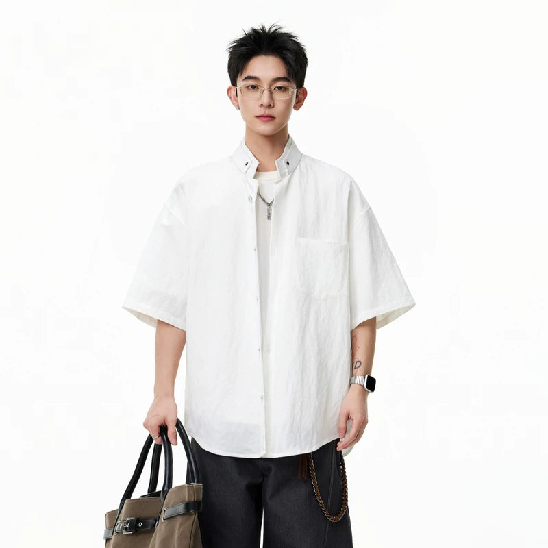 6186037686044,6186037686045,6186037686046,6186037686047,6186037686048, Short-Sleeve Button-Up Casual Shirt