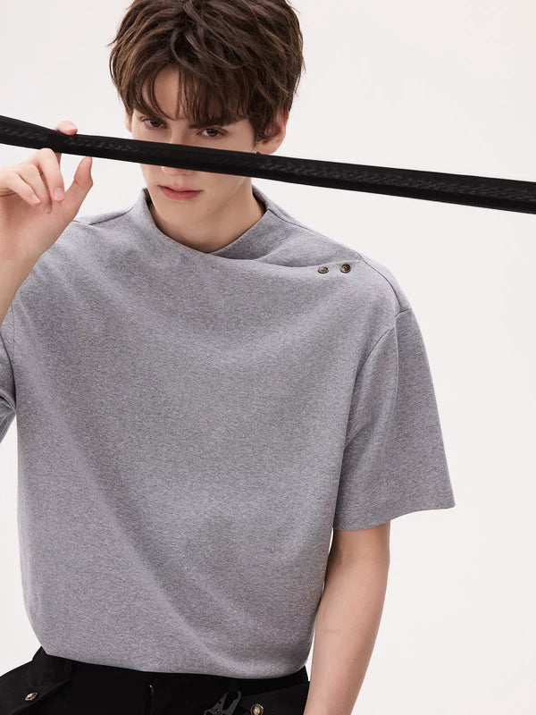 Short-Sleeve Crossover Neckline Pullover Shirt 3