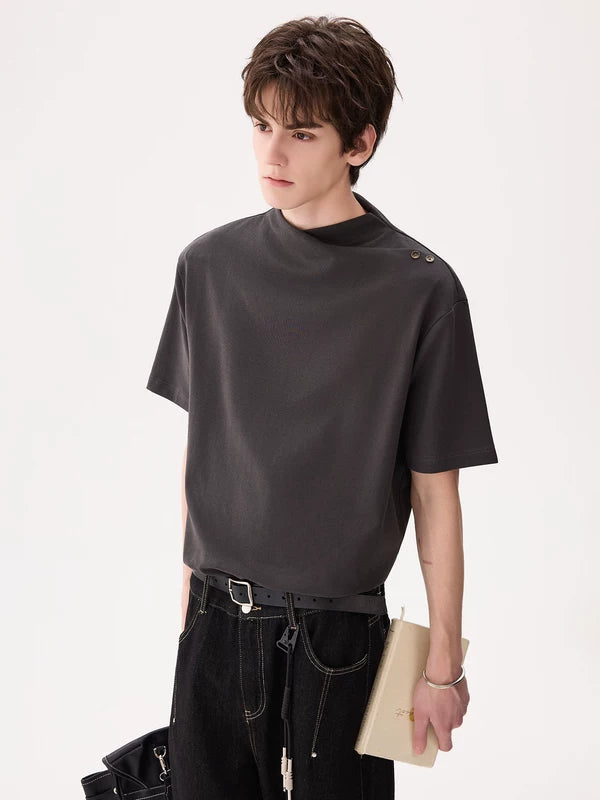 Short-Sleeve Crossover Neckline Pullover Shirt 5