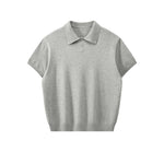 6033561601228,6033561601229,6033561601230,6033561601231,6033561601232, Short-Sleeve Knitted Polo Shirt Top