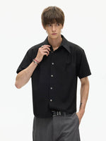 Short Sleeve Pleated Dress Shirt 4