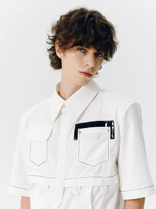 Short Sleeve Shirt with Shoulder Pads 2