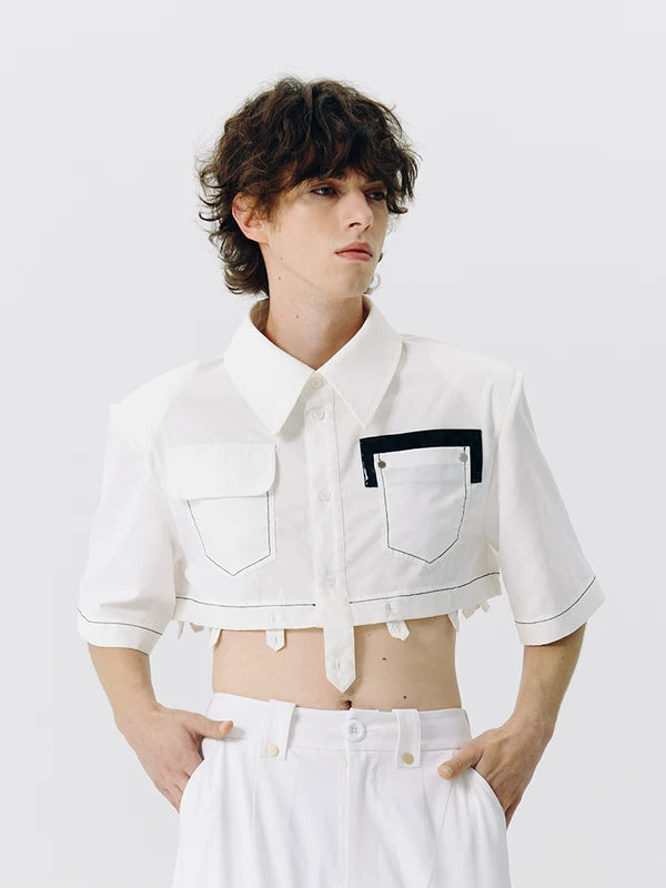 Short Sleeve Shirt with Shoulder Pads 3