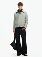 Short Wool Jacket with High Stand Collar 5