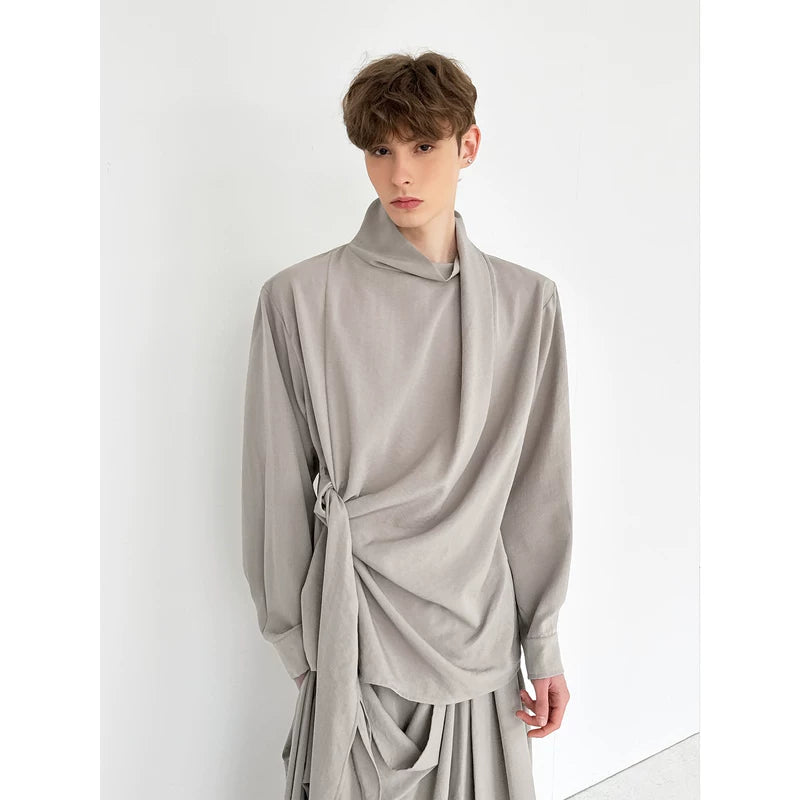 Siberian Pleats Draped Tie-Waist Shirt 3