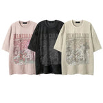 skull Print Suede T-shirt