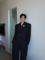 Slim Double-Breasted Business Suit Jacket 2