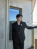 Slim Double-Breasted Business Suit Jacket 4