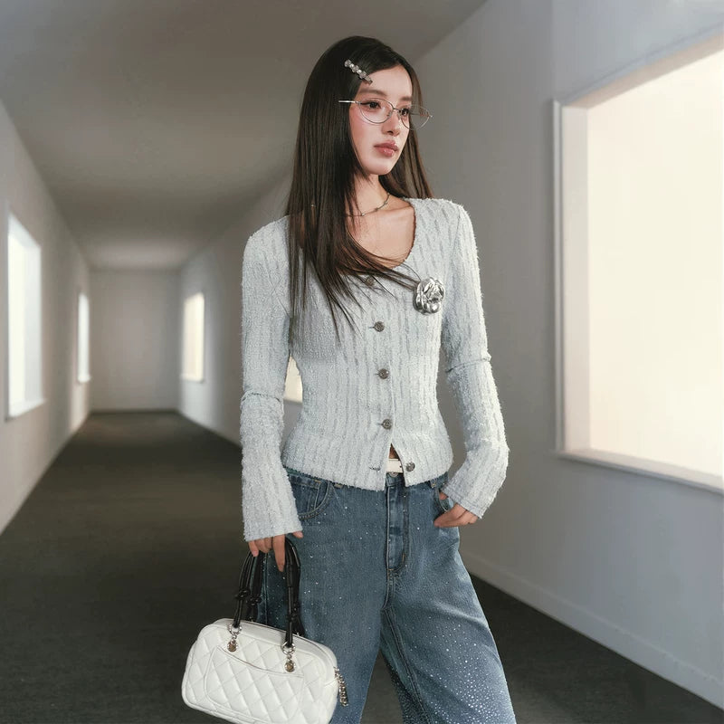 Slim Fit Knit Button Cardigan Sweater 2