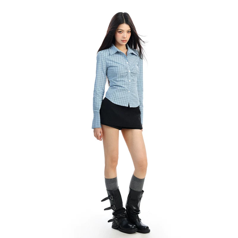 Slim Fit Plaid Button Front Shirt 4