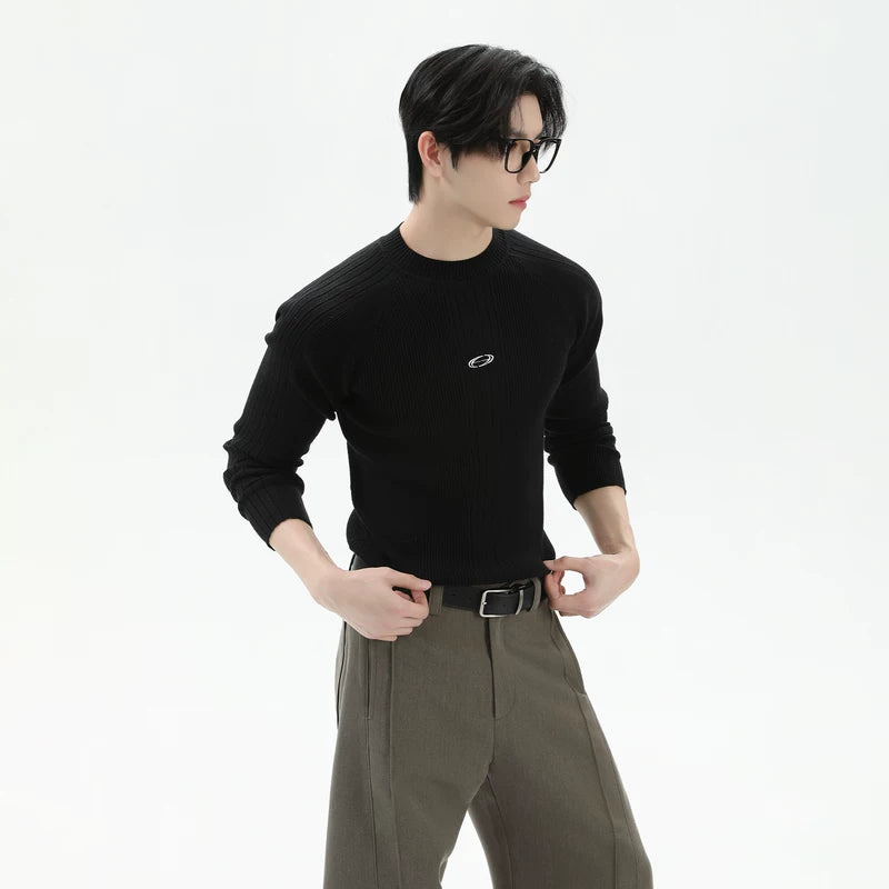 Slim Fit Ribbed Raglan Knit Sweater 2