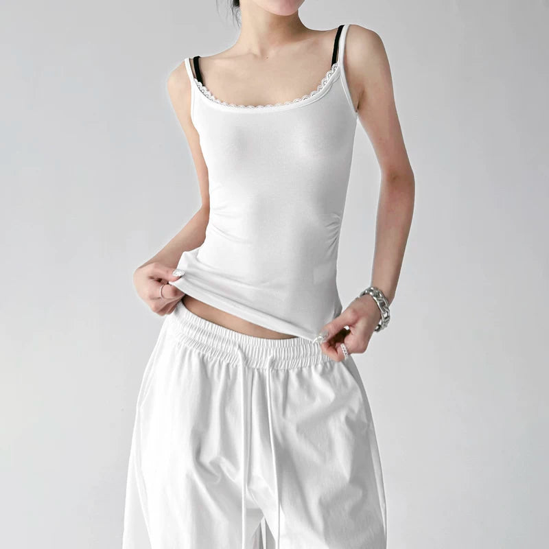 6196608774642,6196608774643,6196608774644,6196608774645, Slim Fit Scoop Neck Camisole Tank Top