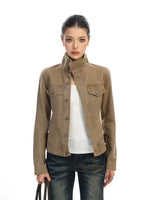 ,6184175811025,6184175811026,6184175811027, Slim Fit Stand Collar Denim Jacket