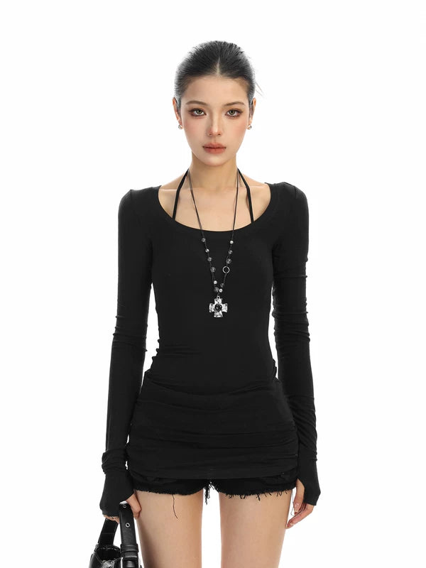 ,6184203591153,6184203591154,6184203591155, Slim Fit U-Neck Long Sleeve Shirt