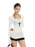 ,6184203591150,6184203591151,6184203591152, Slim Fit U-Neck Long Sleeve Shirt