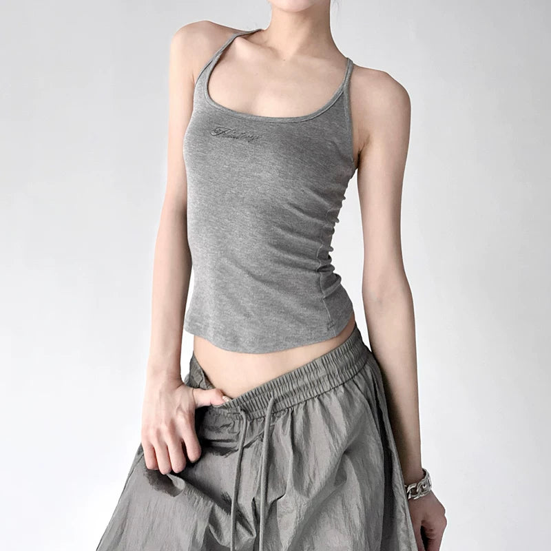 6028953729498,6028953729499,6028953729500,6028953729501, Slim Square Neck Camisole Tank Top