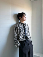 Snake Print Long Sleeve Button-Up Shirt 3