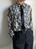 ,6205514339681,6205514339682,6205514339683, Snake Print Long Sleeve Button-Up Shirt
