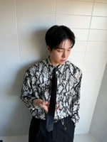 Snake Print Long Sleeve Button-Up Shirt 5