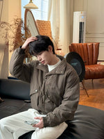 6018119384383,6018119384384,6018119384385,6018119384386, Snap-Button Stand Collar Insulated Jacket