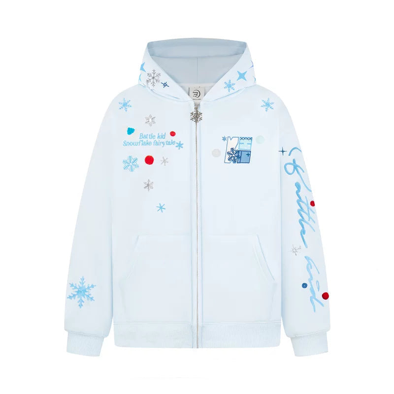 ,1627207:28338,5997163108124,1627207:28338,5997163108123,1627207:28338,5997163108122,5997163108124,5997163108123,5997163108122, Snowflake Embroidered Fleece-Lined Zip Hoodie