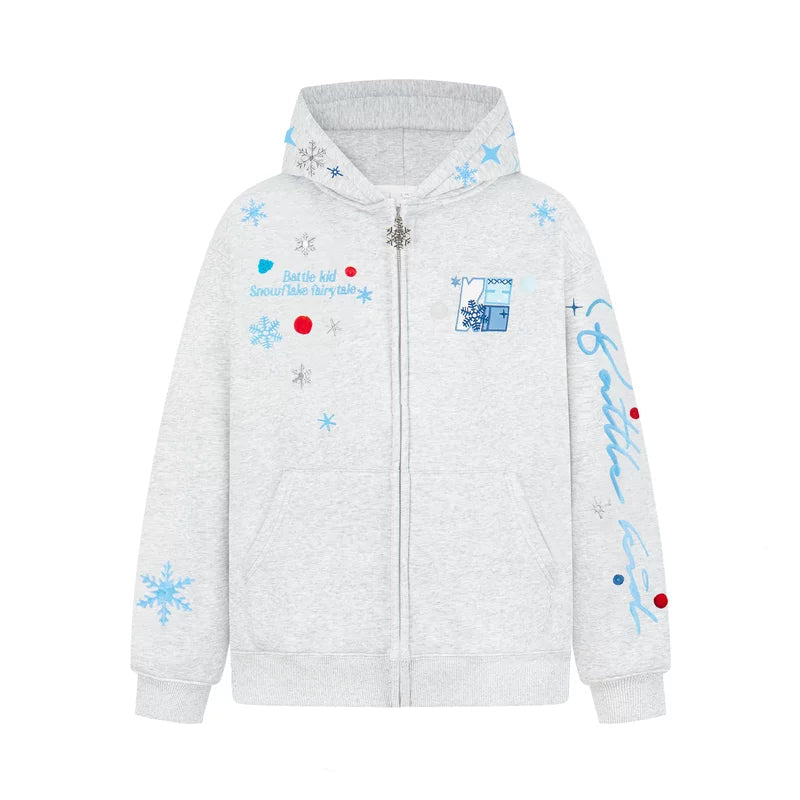 ,1627207:28334,5997163108121,1627207:28334,5997163108120,1627207:28334,5997163108119,5997163108121,5997163108120,5997163108119, Snowflake Embroidered Fleece-Lined Zip Hoodie