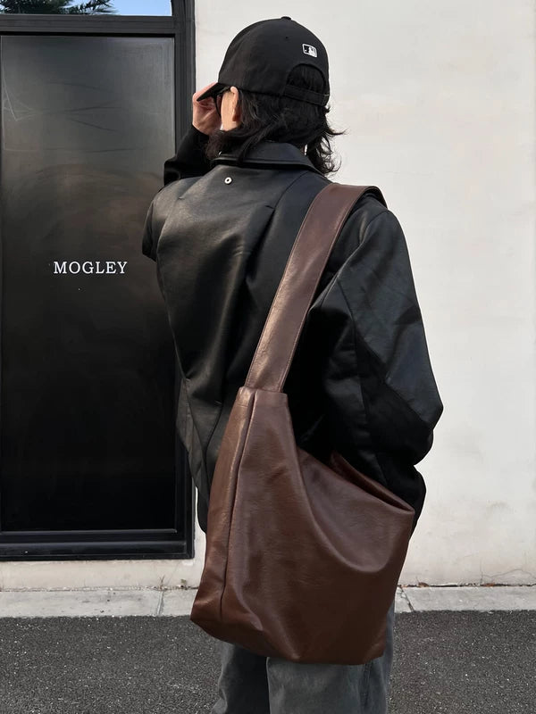 Soft Leather Underarm Hobo Tote Bag 2