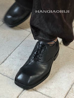 Square Toe Genuine Leather Derby Shoes 2