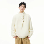 alt_id_3235851532, Stand Collar Button Front Knit Sweater