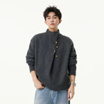 alt_id_2398941190, Stand Collar Button Front Knit Sweater